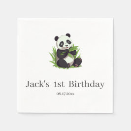 Niedlich Panda Greenery Bamboo Geburtstagsparty Serviette