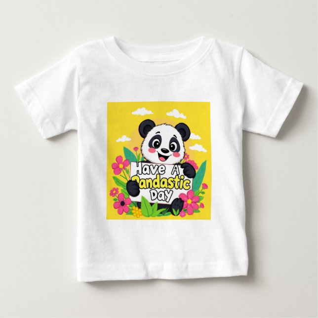 Niedlich Panda "Habe einen Pandastic Day" Baby T-shirt (Vorderseite)