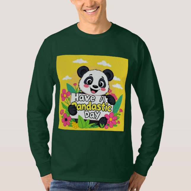 Niedlich Panda "Habe einen Pandastic Day" T-Shirt (Vorderseite)