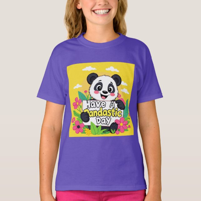 Niedlich Panda "Habe einen Pandastic Day" T-Shirt (Vorderseite)