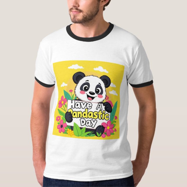 Niedlich Panda "Habe einen Pandastic Day" T-Shirt (Vorderseite)