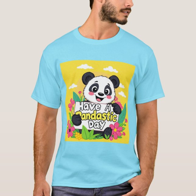 Niedlich Panda "Habe einen Pandastic Day" T-Shirt (Vorderseite)