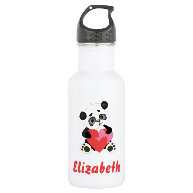 Niedlich Panda Heart Edelstahlflasche (Vorderseite)