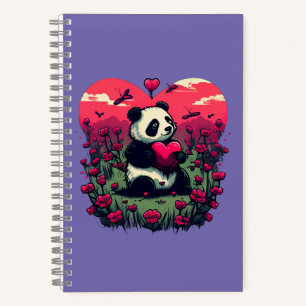 Niedlich Panda Holding Heart - Valentinstag Gesche Notizbuch