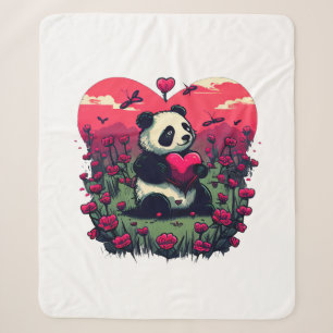 Niedlich Panda Holding Heart - Valentinstag Gesche Sherpadecke