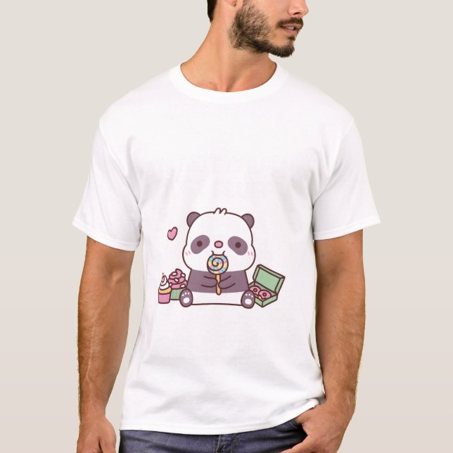 Niedlich Panda Ich bin nicht chubby nur Fluffy Fun T-Shirt (Vorderseite)