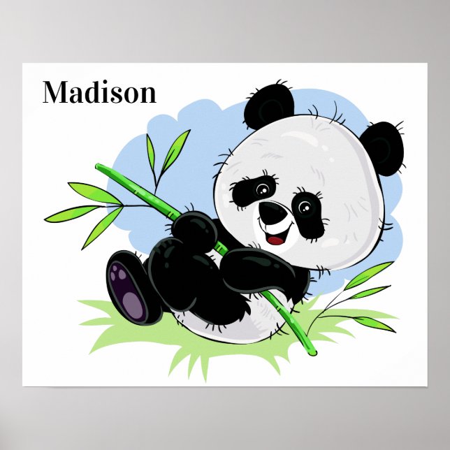 Niedlich Panda individuelle Name Poster (Vorne)
