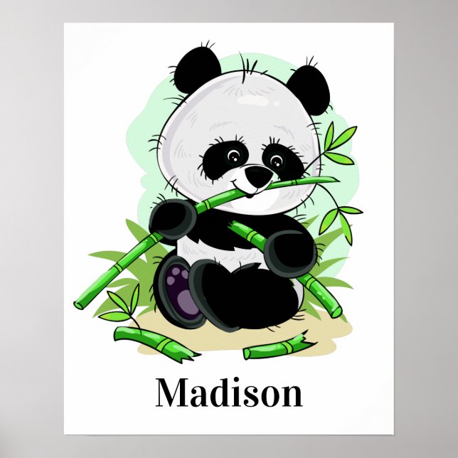 Niedlich Panda individuelle Name Poster (Vorne)