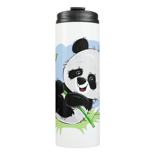 Niedlich Panda individuelle Name tumbler 1/4 Thermosbecher (Vorderseite)