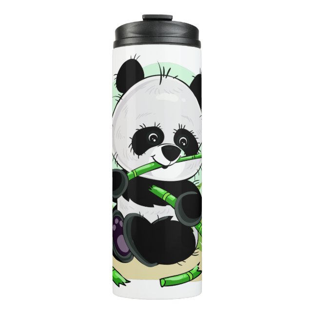 Niedlich Panda individuelle Name tumbler 4/4 Thermosbecher (Vorderseite)
