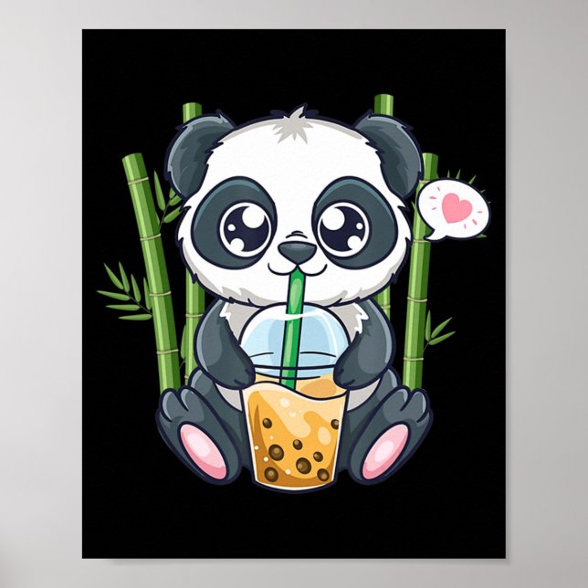 Niedlich Panda Kawaii Anime Otaku Japanische Blase Poster (Vorne)