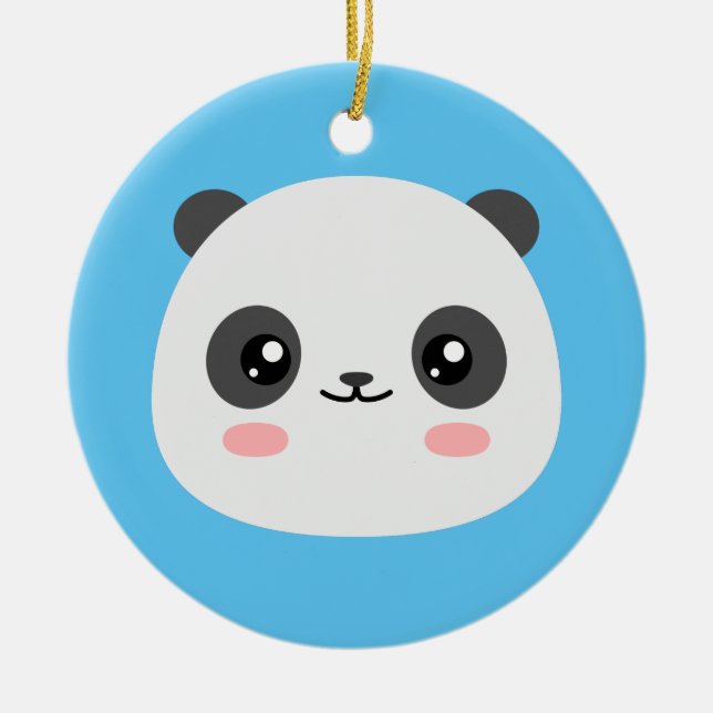 Niedlich Panda Keramik Ornament (Vorne)