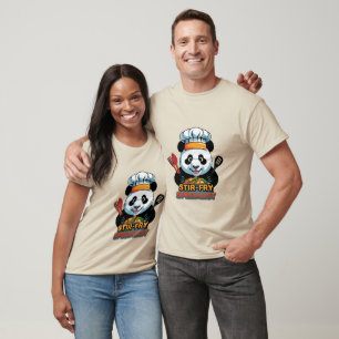 Niedlich Panda Koch Stir-Fry Shirt - Food Lover Ge