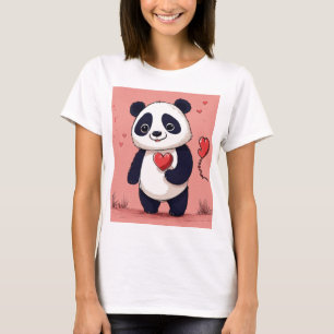 "Niedlich Panda "Liebe oder Nicht" T - Shirt - Ado