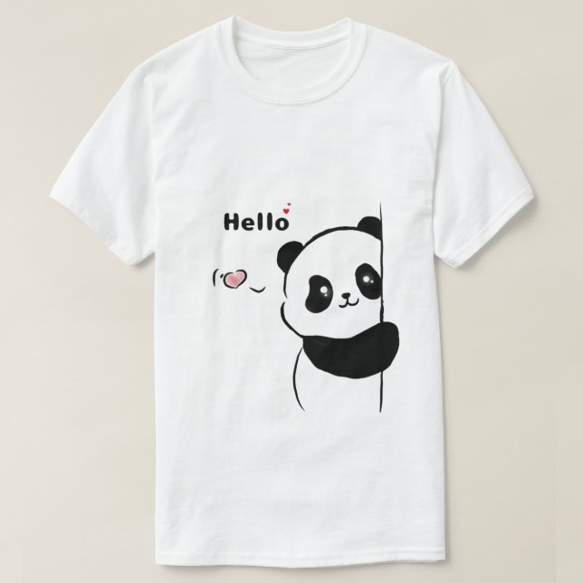 Niedlich Panda Look T - Shirt | Funny Animal Graph (Design vorne)