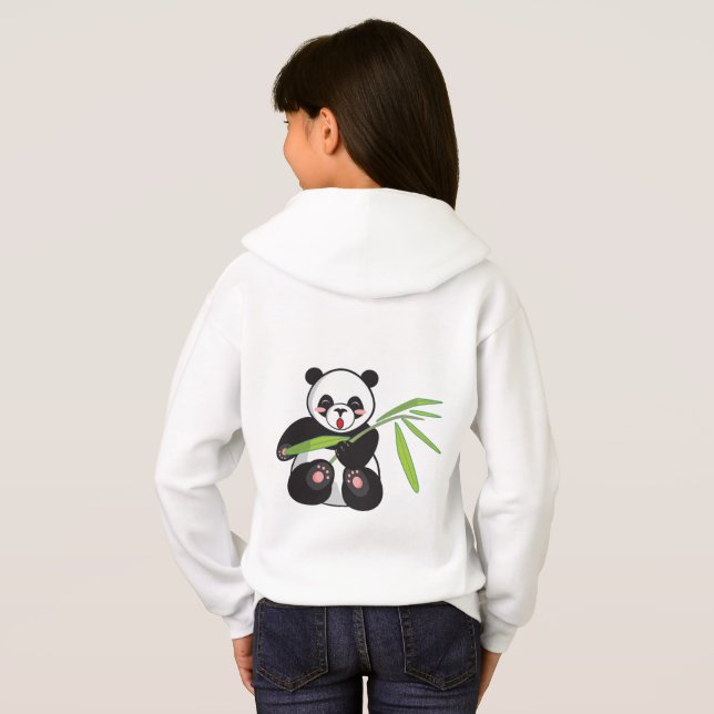 Niedlich Panda mit Bamboo I HOODIE (Schwarz voll)