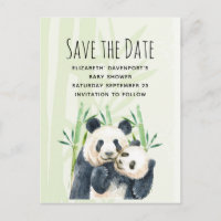 Niedlich Panda Pair Save the Date Kinderdusche