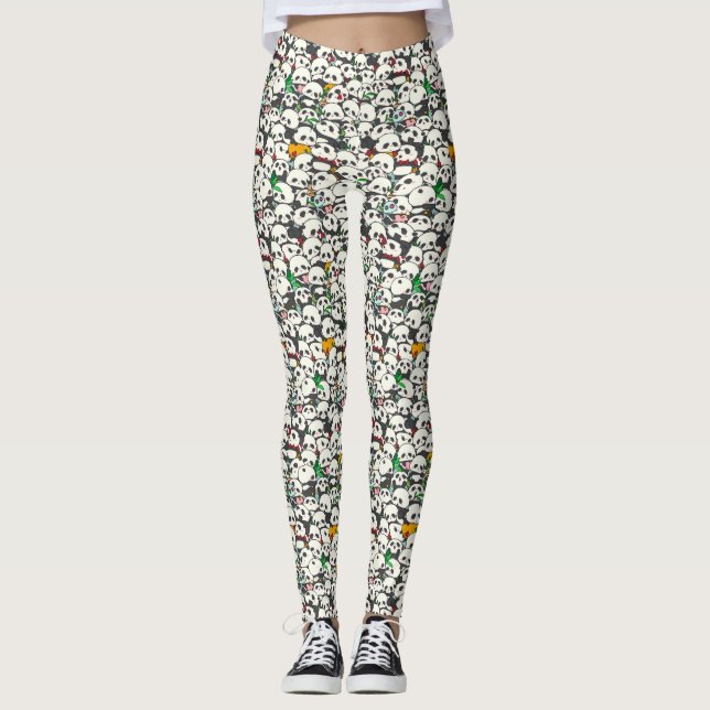 Niedlich Panda Pattern Leggings (Vorderseite)