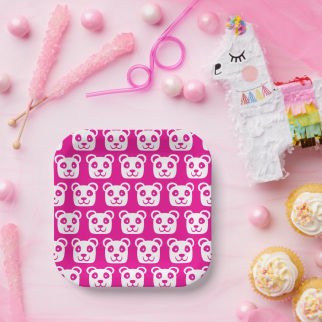 Niedlich Panda Pattern Pappteller (Party)