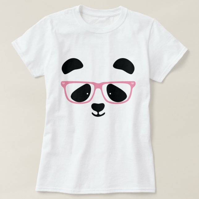Niedlich Panda Pink T-Shirt (Design vorne)