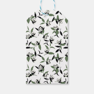Niedlich Panda Playing Bamboo Garden White Ver Geschenkanhänger