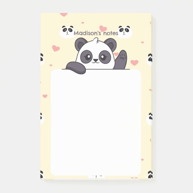 Niedlich Panda Post-it Klebezettel (Vorderseite)