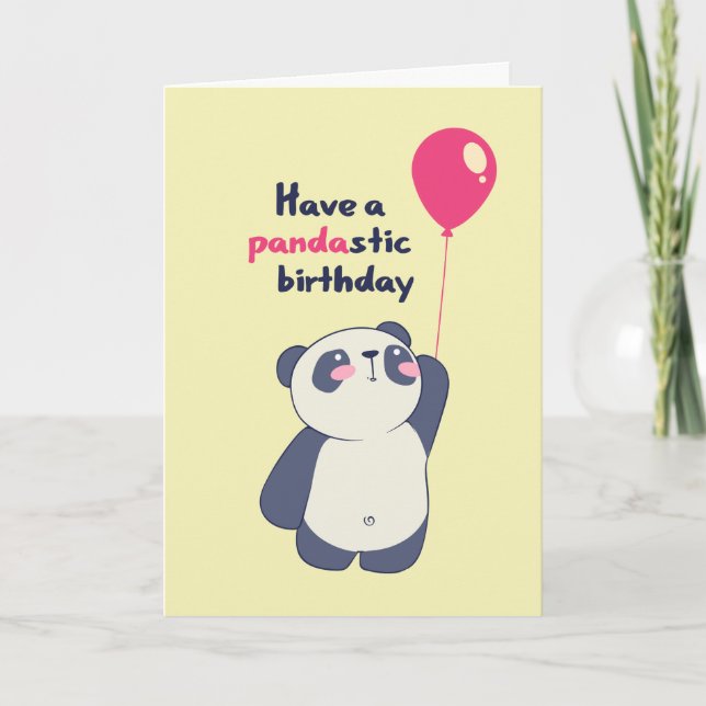 Niedlich Panda Pub Pandastic Bday Funny Birthday Karte (Vorderseite)