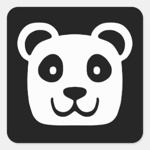 Niedlich Panda Quadratischer Aufkleber