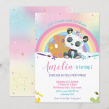 Niedlich Panda Rainbow Art Paint Birthday Party Gi