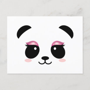 Niedlich-Panda-Rosa-Wimpern Postkarte