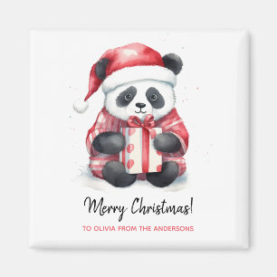 Niedlich Panda Santa Merry Weihnachten Magnet
