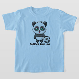 Niedlich Panda Soccer Football Kindername T-Shirt