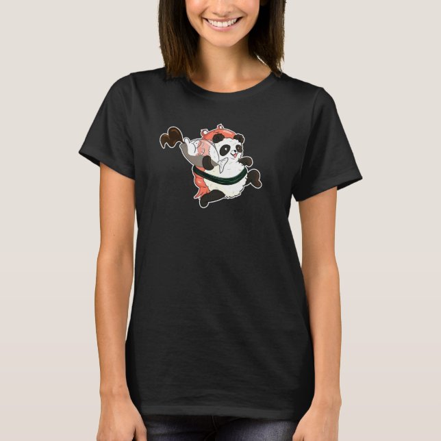 Niedlich Panda Sushi mit Shrimp, der Soy Sauce Ste T-Shirt (Vorderseite)