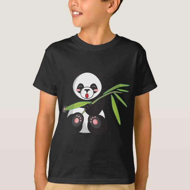 Niedlich Panda T-Shirt (Vorderseite)
