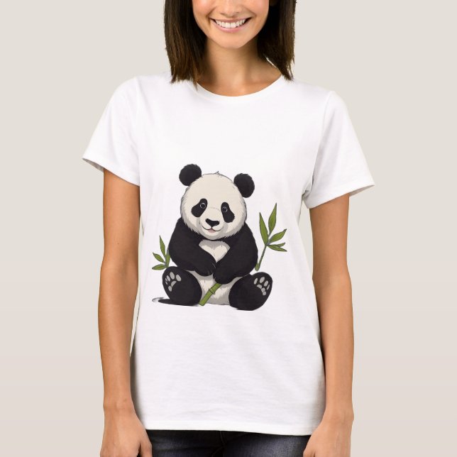 Niedlich Panda TShirt (Vorderseite)