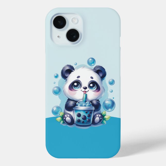 Niedlich Panda und Blue Boba Bubble Tee Case-Mate iPhone Hülle (Rückseite)