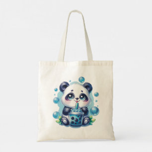 Niedlich Panda und Blue Boba Bubble Tee Tragetasche