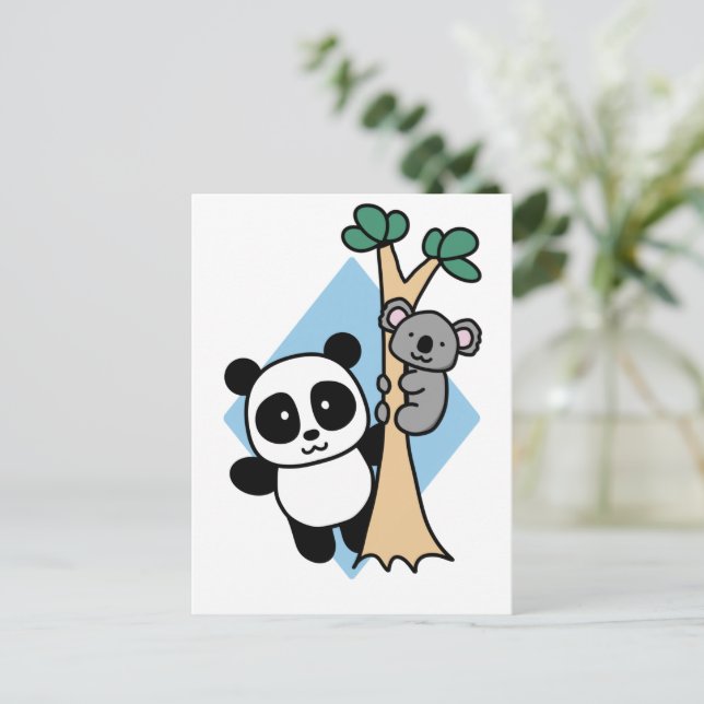 Niedlich Panda und Koala - Amanda Roos Postcard Postkarte (Stehend Vorderseite)