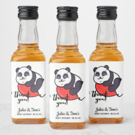 Niedlich Panda Vielen Dank Baby Dusche Alkoholflaschenetikett