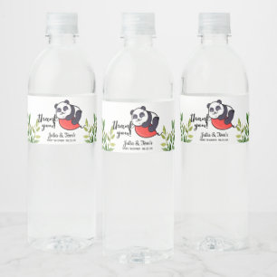 Niedlich Panda Vielen Dank Baby Dusche Wasserflaschenetikett