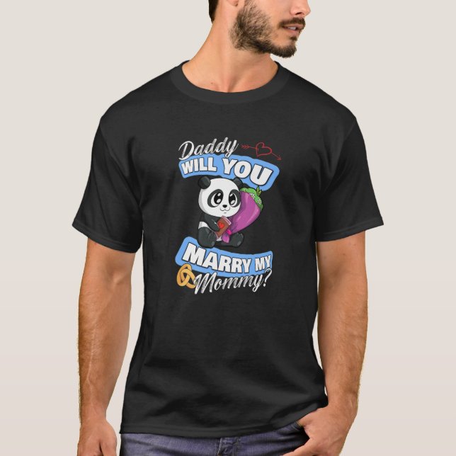Niedlich Panda Wedding Angebot Papa werden Sie hei T-Shirt (Vorderseite)