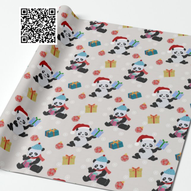 Niedlich Panda Weihnachtsmuster Geschenkpapier (Von Creator hochgeladen)