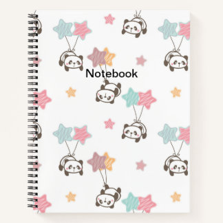 Niedlich Panda White Notebook Notizbuch