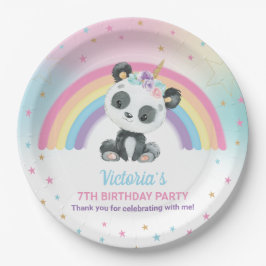 Niedlich Pandacorn Panda Geburtstagsparty Rainbow Pappteller
