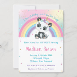 Niedlich Pandacorn Panda Rainbow Baby Dusche Einladung