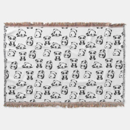 Niedlich Pandas Pattern Decke