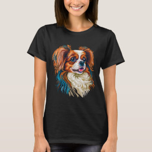 Niedlich Papillon Dog auf Continental Toy Spaniel T-Shirt