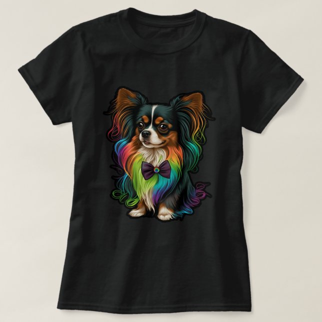 Niedlich Papillon Dog auf Continental Toy Spaniel  T-Shirt (Design vorne)