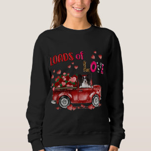 Niedlich Papillon Dog Driving Red Truck Happy Vale Sweatshirt