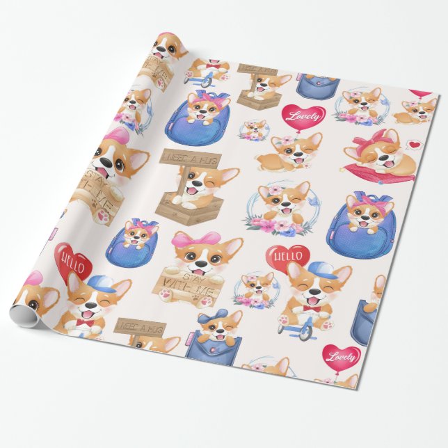 Niedlich Pappy Geschenkpapier (Ungerollt)
